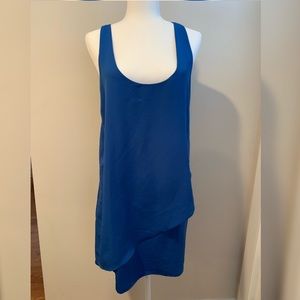 Sz large blue tulip hem shift dress